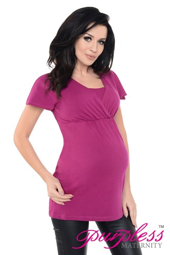 Purpless 2in1 Maternity and Nursing Short Sleeved Cotton Top Tee 7742 - Picture 17 of 24