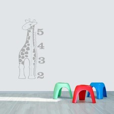 Giraffe Growth Chart Wall Decal - Nursery, Kids, Baby. Animals, Measuring, Decor