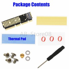 M.2 NGFF NVMe SSD TO PCIE 3.0 X16/X8/X4 adapter w/ heatsink for 1U/2U server