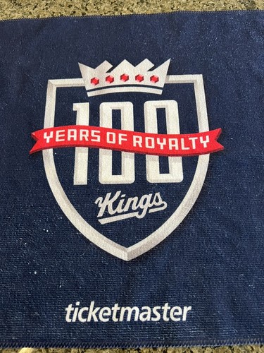 Toalla Sacramento Kings 100 Años Royalty Rally Kanata azul 17"" x 15"" SGA Tickmas - Imagen 2 de 6
