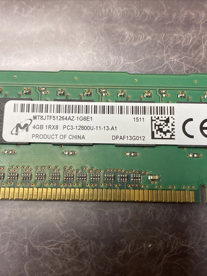 Micron 4GB 1Rx8 PC3-12800U Desktop Memory MT8JTF51264AZ-1G6E1 - Image 4 of 4
