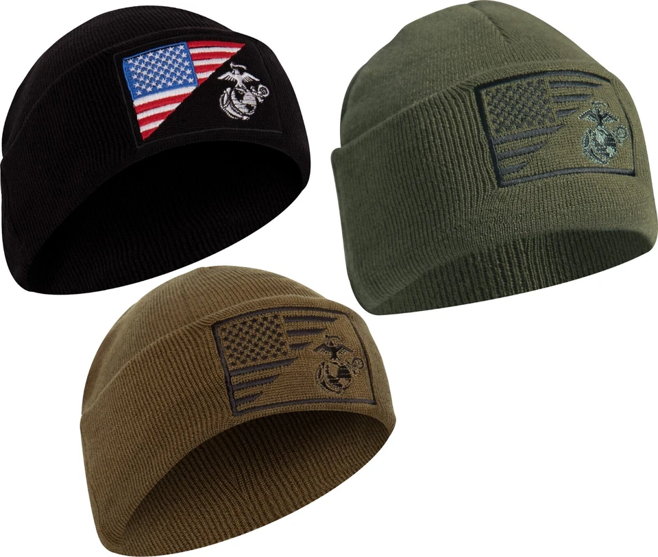 Boné de relógio de malha fina USMC globo águia e âncora bandeira dos EUA chapéu luxo - Imagem 2 de 2
