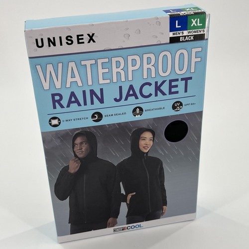 Neu 32 Grad coole schwarze wasserdichte Regenjacke Herren Gr. L / Damen Gr. XL