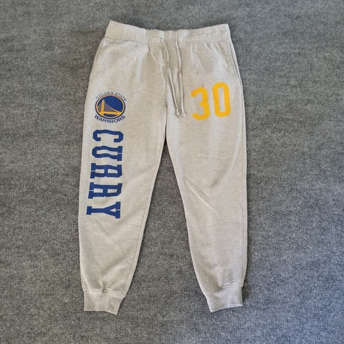 NBA Warriors Curry 30 Men XL Basketball Athletic Jogger Pants Gray Stretch-SPOTS