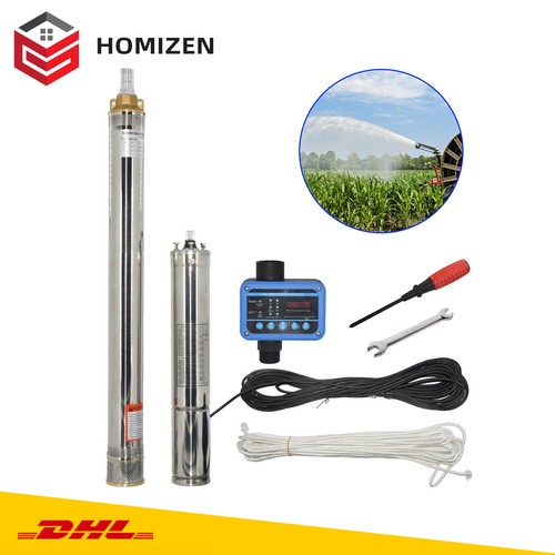 550W Tiefbrunnenpumpe 3" Brunnenpumpe 3000L/h Sandresistent bis 5% Rohrpumpe - Bild 1 von 12