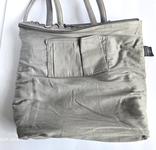 Day & Mood Jamie Tote Bag Purse Genuine Leather Scalloped Taupe Gray - Picture 13 of 21