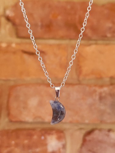 Moon Pendant Gemstone Necklace Crystal Crescent Natural Reiki Healing Polished - Picture 18 of 21