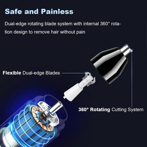 Unisex Electric Nose Hair Trimmer Face Eyebrow Mustache Beard Shaver Clipper USA - Picture 5 of 12