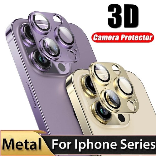 Cover Alluminio Fotocamera Obiettivo Vetro Temperato Per IPhone 15 14 13 12 11 Pro Max Plus - Foto 12 di 21