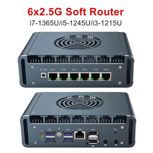 6x2.5G Firewall Router Intel i7 1365U 1265U i5 1245U i3 1215U i226-V Mini PC DR5 - Bild 2 von 16