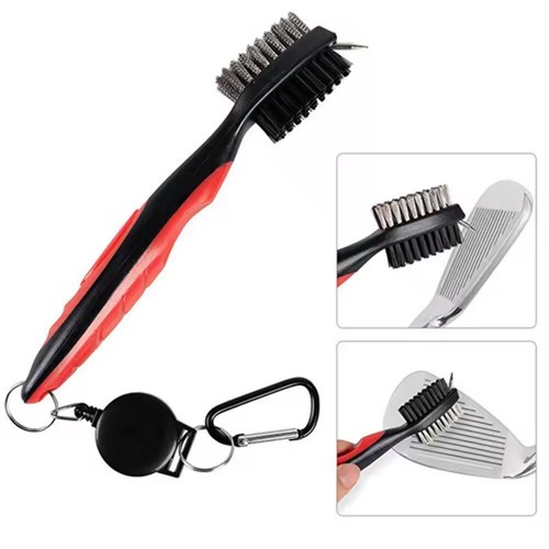 Double Sided Golf Club Brush Tool Kit Groove Cleaner Cleaning Tool Retractable - Picture 11 of 18