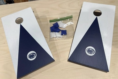 Mini Cornhole Boards 12” x 6” Handmade PSU Stickers