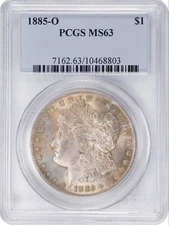 USA Silver Morgan $1 Dollar 1885-O PCGS: MS63 #C564