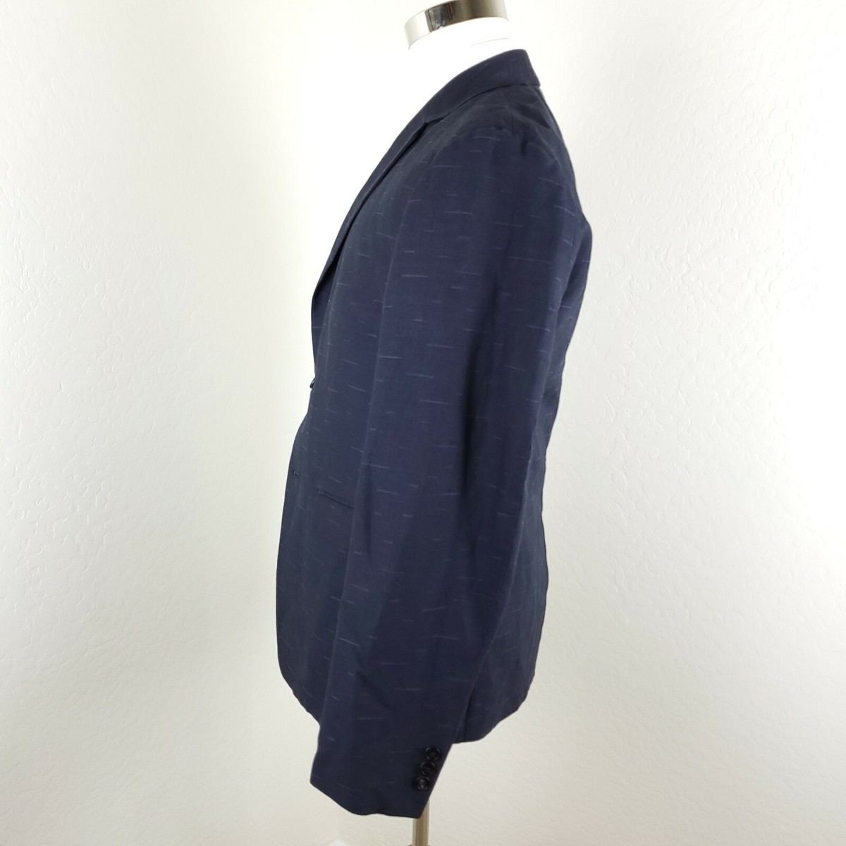 Theory Mens Clinton Trim Fit Jacquard Blazer Jacket in Navy Size