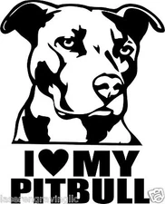 Pitbull Vinyl Decal Bumper Sticker Car Window Dogs Pets I Love My Pit Bull Pet