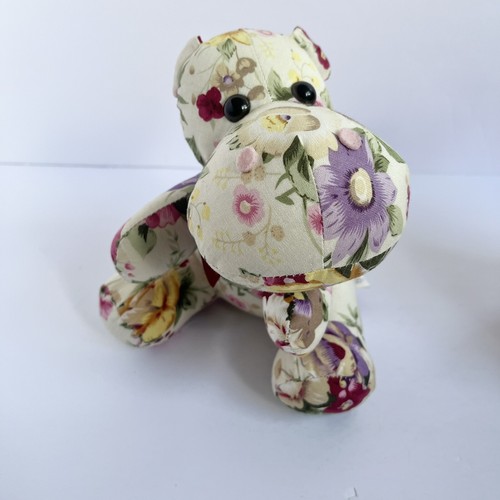 Peluche orsacchiotto vintage Drummer's West tessuto floreale shabby chic 1988 - Foto 4 di 20