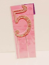 SILVER Number 5 Rhinestone Cake Topper Wedding Birthday 5