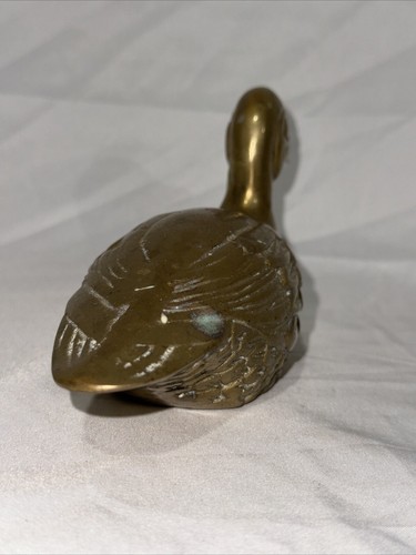 Sehr detaillierte Vintage massive Messing Ente Figur 8 "lang und 3,75" hoch - Bild 5 von 9