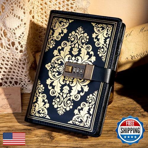 CAGIE Diary with Lock for Women Men 224 Pages Vintage Leather Journal with Lo - Picture 2 of 5