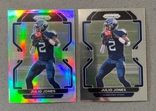 2x Lot 2021 Panini Prizm Football #321 Julio Jones Base Silver Refractor Titans