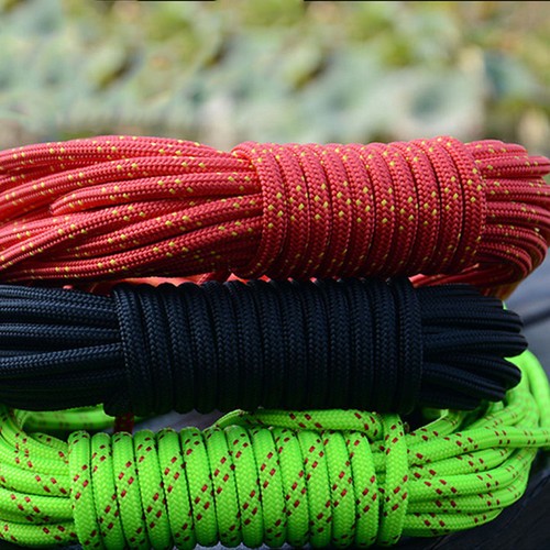 26FT//8M 6mm 4Cord Climb Rope Rock Lanyard Auxiliary Mountain Rope Strand