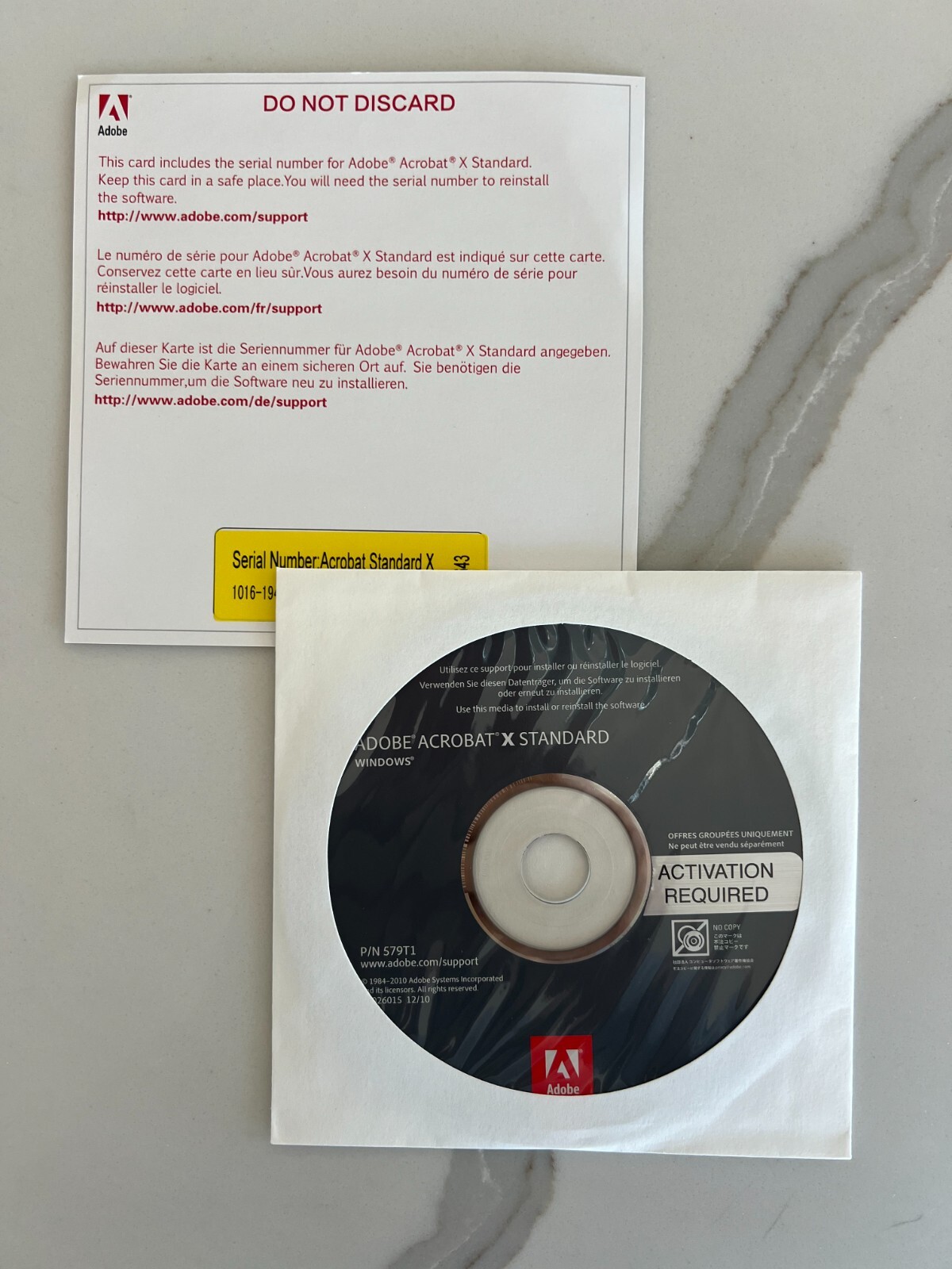 Adobe Acrobat X Standard w/ Serial Number Software CD (1PC 1 User) eBay
