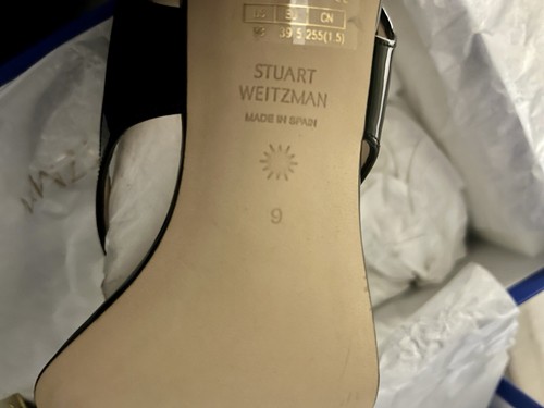 Stuart Weitzman Align 95 hochhackige Sandaletten Größe 9 schwarz Lackleder 425 $ NEU - Bild 7 von 9