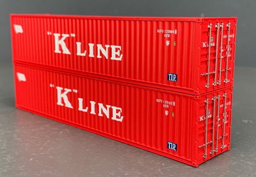 HO InterMountain 2-Pack “K-Line”" 40' Corrugated Container Red 30252-05 - Picture 6 of 9