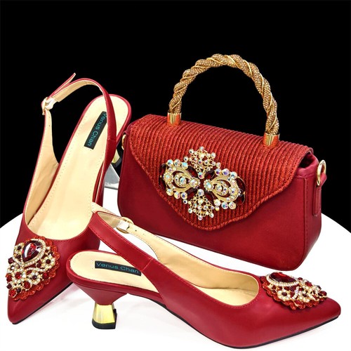 Moda Italiana Moda Zapatos Mujeres Fiesta Zapatos Y Bolsos Conjunto Con Bolsa A Juego - Imagen 19 de 24