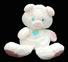 Vintage Puffalump Bear Fisher Price Plush White 1989 Stuffed
