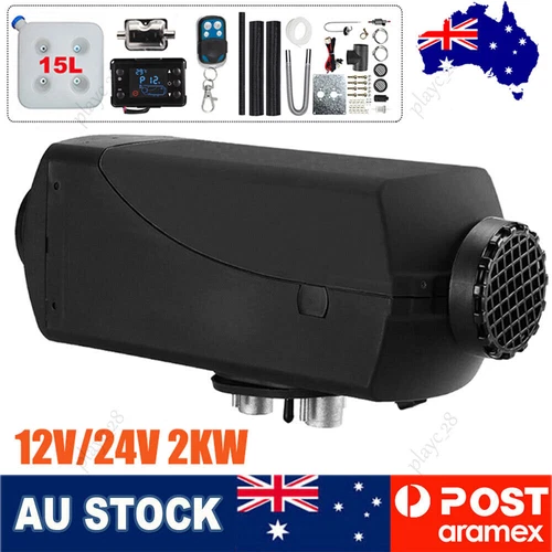2KW Portable Diesel Air Heater 12V Silencer Thermostat Caravan Motorhome Trailer