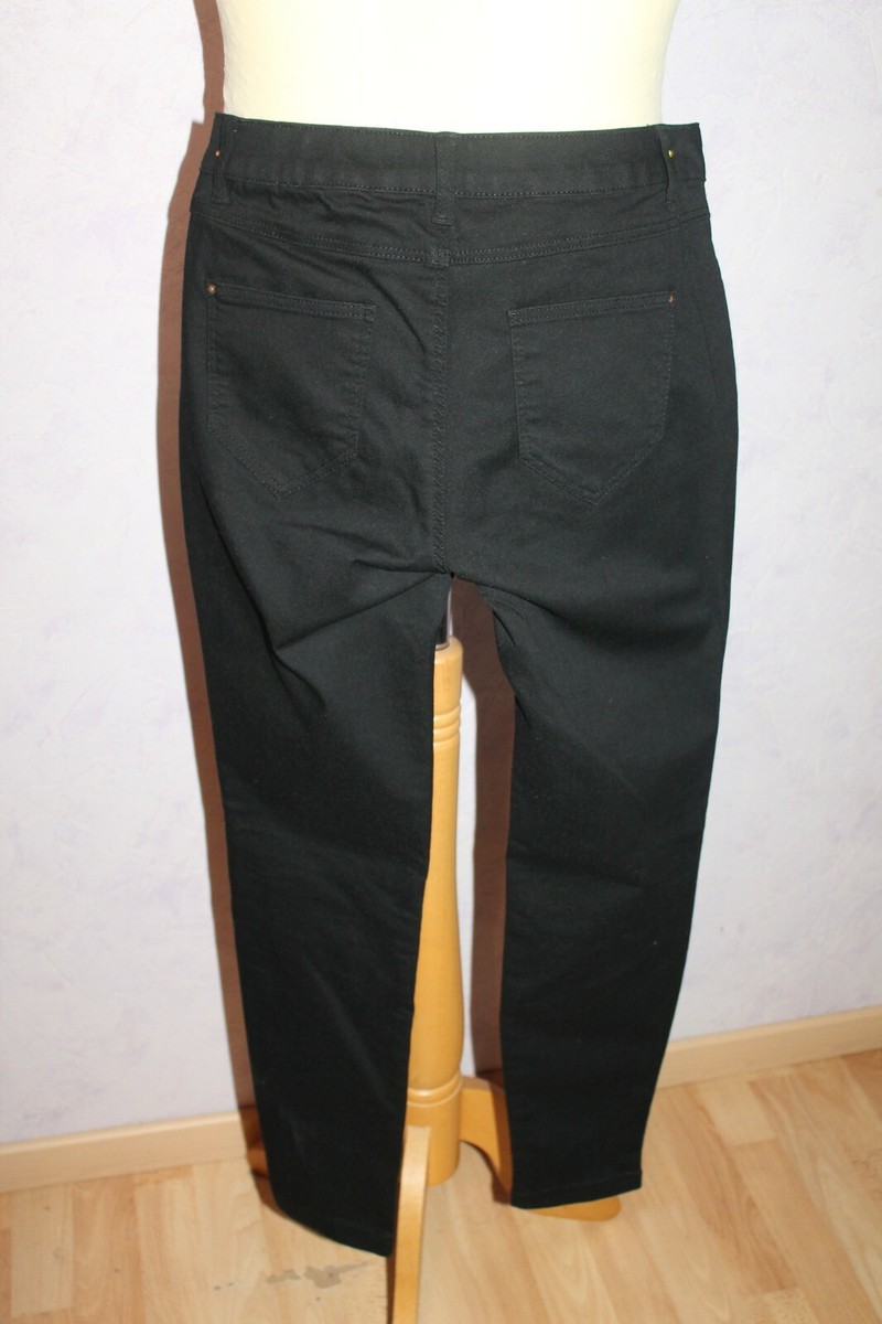 Pantalon Jeans Femme ZARA BASIC Slim Noir - Taille 38 - Stretch - Occasion Très Bon état