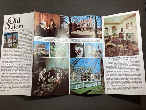 Vecchia brochure da viaggio turistica Salem vintage a Winston-Salem North Carolina B38/41 - Foto 3 di 11