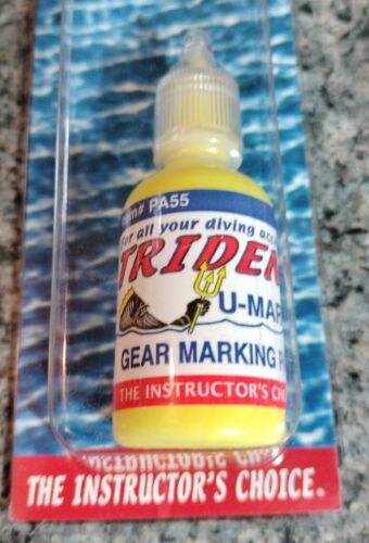 Trident U-MARK IT Gear Marking Paint - Yellow Scuba Divers Boating Nautical - Picture 2 of 4