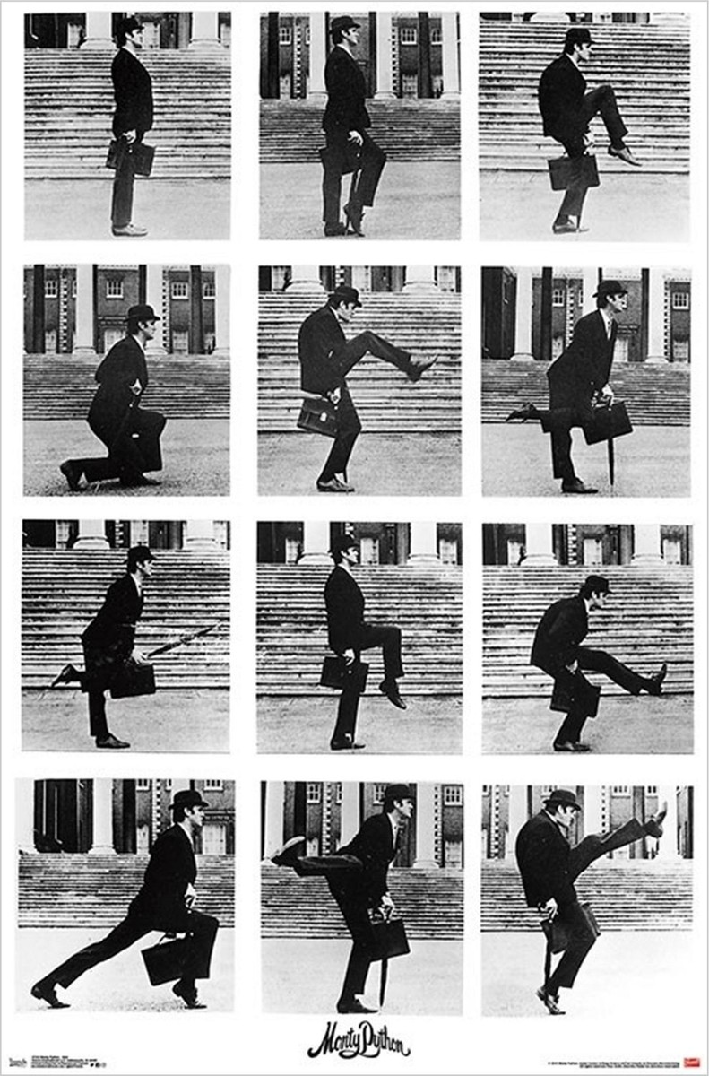 Monty Python モンティパイソン 額入りポスター バカ歩き省 Monty Python - Ministry of Silly Walks - John Cleese 34x22.25