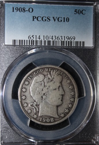1908-O VG10 Barber Half Dollar, PCGS 43631969 - Picture 3 of 4