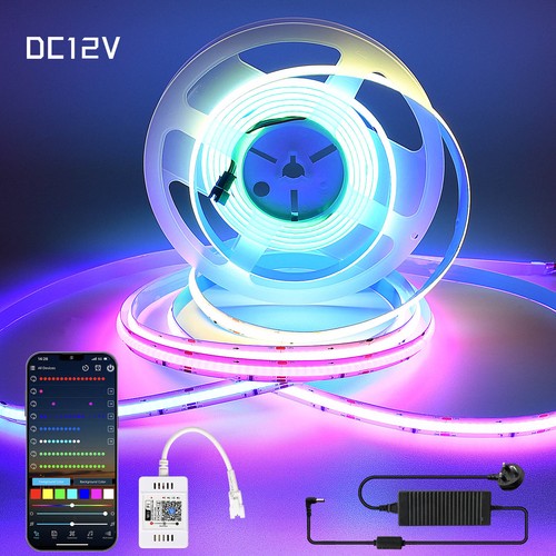 5m 10m WIFI COB RGB IC LED Strip Lights Color Changing Light Music Sync Alexa UK - Picture 17 of 18