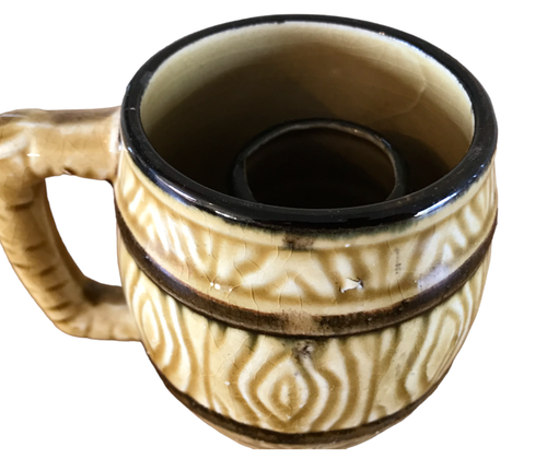 Japan Rustic Barrel Mug Cup w- Matching Shot Glass Original Vintage - Bild 6 von 6