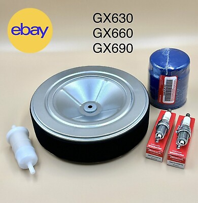 #ad Maintenance Tune Up KIT For Honda GX630 GX660 GX690 Air Oil Fuel Filter Spark Pl $39.95