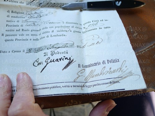 ANTICO DOCUMENTO CITTà DI CREMA POLIZIA LOMBARDO VENETO 1856 MARCA DA BOLLO - Picture 3 of 4