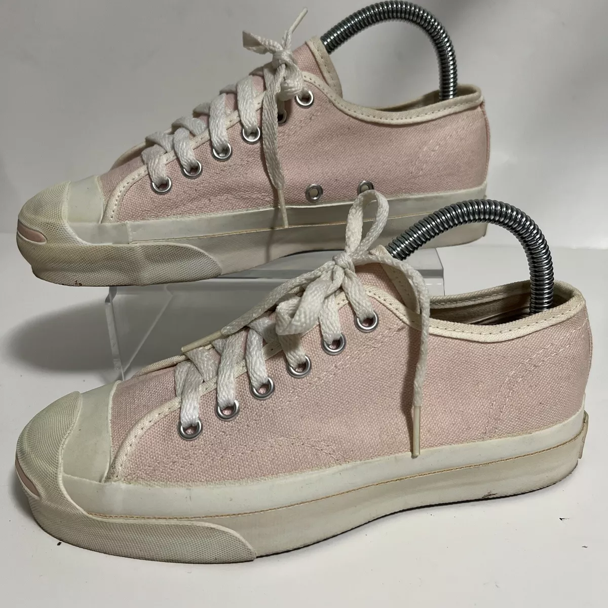 Vintage Converse Jack Purcell Pink Low Tops Shoes USA Made Mens 4.5 Women s 6