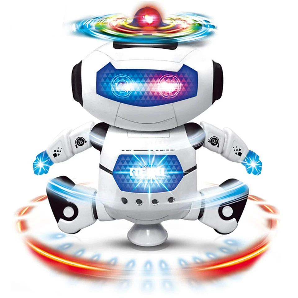 Robot Bailarín con Luces y Sonido 360 Grados LED Giratorio Niños Juguetes Caja de Regalo Foto 2 de 4