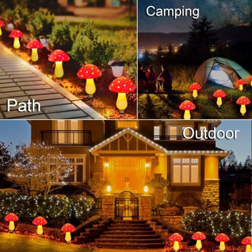 Outdoor Solar Mushroom Lights LED Solar Garden Decor Stake Light Patio Yard Lawn - Picture 12 of 14