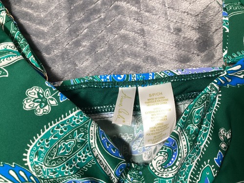 Anne Cole Swim Tankini Set Small NWT 2 Piece Green Paisley Swimsuit - Picture 6 of 11