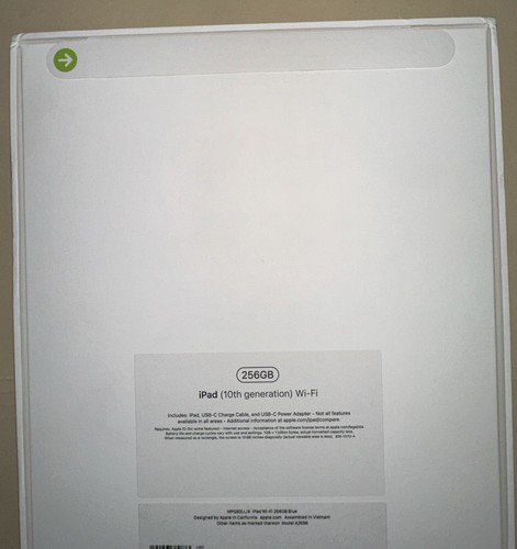 Apple iPad 10th Gen 256GB Blue Wi-Fi MPQ93LL/A - Factory Sealed - Brand New - Picture 4 of 5