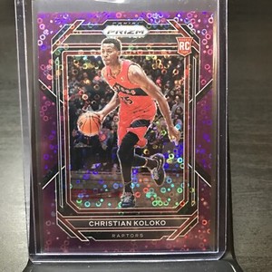 CHRISTIAN KOLOKO 26/75 RC SSP 2022-23 Prizm Purple Disco Prizm #265 Raptors