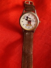 Vintage Disney Mickey Mouse Lorus Quartz Watch 1970s- 80s Leather Band