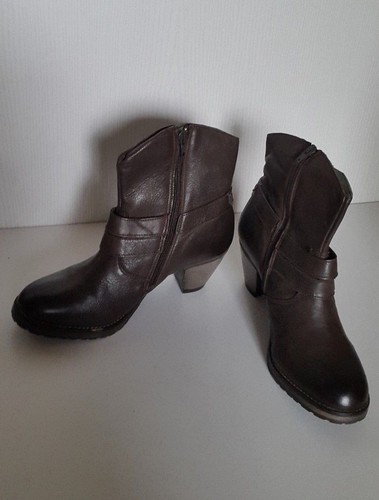 FREEMAN T.PORTER BOTTINES EN CUIR DE VACHETTE MARRON FONCE POINTURE FR40 - Picture 5 of 12