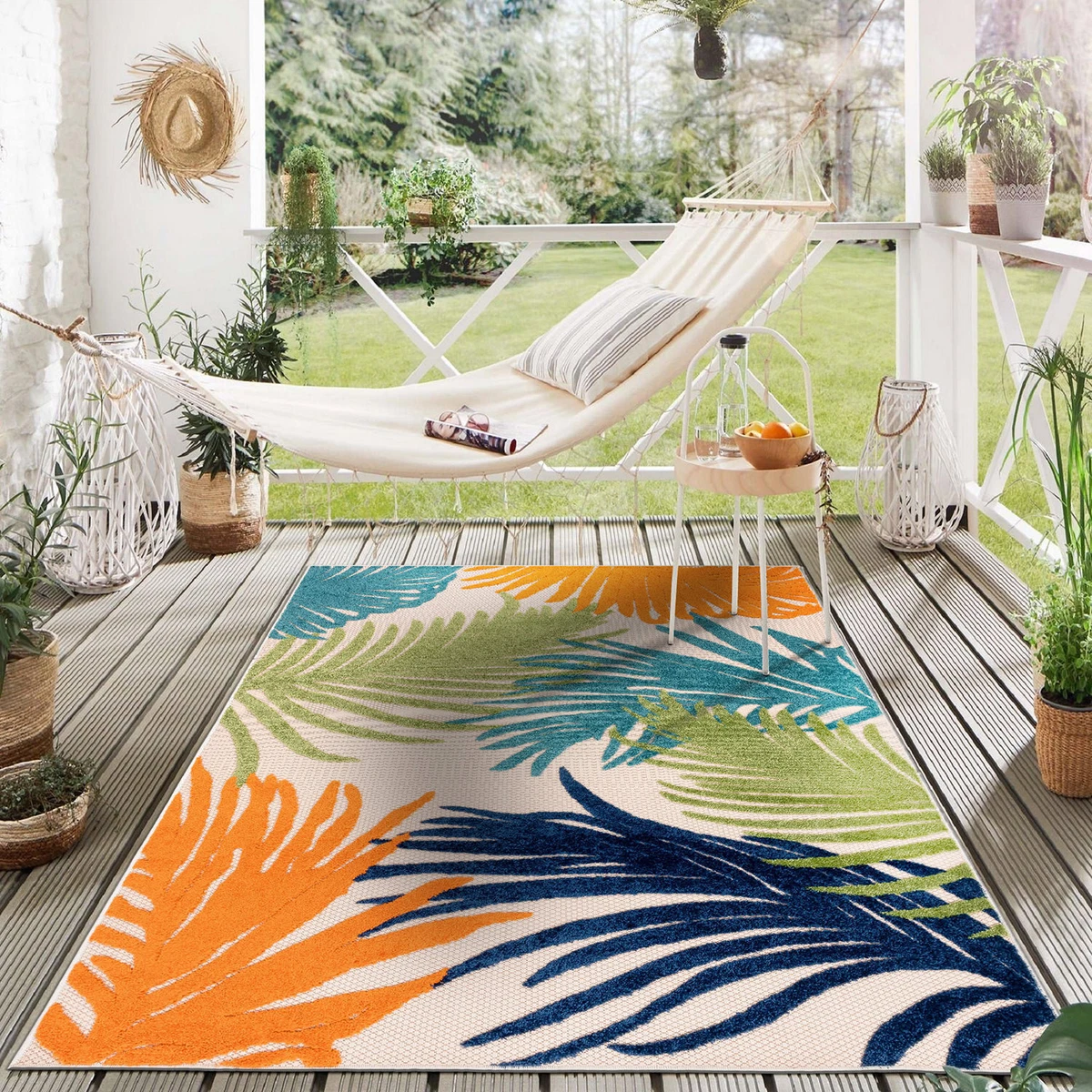 World Rug Gallery Tropical Floral Indoor/Outdoor Area Rug - Multi 5' x 7