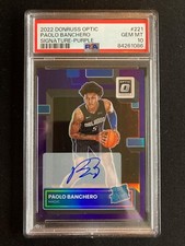 Paolo Banchero 2022-23 Optic #221 Purple Rated Rookie Auto PSA 10